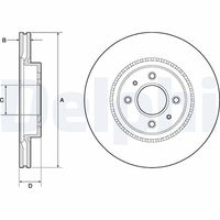 DELPHI BG4564 - Lado de montaje: Eje trasero<br>Altura [mm]: 43,9<br>Tipo de disco de frenos: macizo<br>Espesor de disco de frenos [mm]: 10<br>Espesor mínimo [mm]: 8,4<br>Número de taladros: 1<br>Diámetro exterior [mm]: 262<br>Número de orificios: 4<br>Diámetro de centrado [mm]: 62,5<br>corona de agujeros - Ø [mm]: 100<br>Superficie: revestido<br>