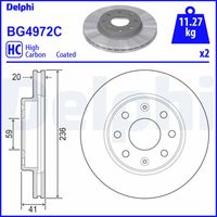 COMLINE ADC1151V - Lado de montaje: Eje delantero<br>Altura [mm]: 41<br>Tipo de disco de frenos: ventilación interna<br>Espesor de disco de frenos [mm]: 20<br>Espesor mínimo [mm]: 18<br>Número de taladros: 4<br>Diámetro exterior [mm]: 236<br>Número de orificios: 4<br>Diámetro de centrado [mm]: 59<br>corona de agujeros - Ø [mm]: 100<br>