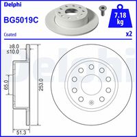 DELPHI BG5019C - Lado de montaje: Eje delantero<br>Número de PR: 1ZE<br>Número de PR: 1ZP<br>Tamaño de llanta [pulgada]: 17<br>Tipo de disco de frenos: ventilado<br>Número de orificios: 5<br>Homologación: E1 90R-02C0277/1358<br>Superficie: revestido<br>Diámetro exterior [mm]: 288<br>Espesor de disco de frenos [mm]: 25<br>Espesor mínimo [mm]: 22<br>Diámetro de centrado [mm]: 65<br>Altura [mm]: 49,6<br>