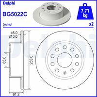 DELPHI BG5019C - Lado de montaje: Eje trasero<br>Número de PR: 1KS<br>Número de PR: 1KT<br>Tipo de disco de frenos: macizo<br>Número de orificios: 5<br>Homologación: E1 90R-02C0250/1401<br>Superficie: revestido<br>Diámetro exterior [mm]: 272<br>Espesor de disco de frenos [mm]: 10<br>Espesor mínimo [mm]: 8<br>Diámetro de centrado [mm]: 65<br>Altura [mm]: 48,3<br>