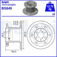 DELPHI BG649 - Disco de freno