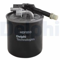 DELPHI HDF654 - Tipo de filtro: con sensor de agua<br>Restricción de fabricante: Mann<br>para el tipo de serie del modelo: (-) Heater<br>Diámetro [mm]: 92<br>Material: Plástico<br>Tipo de filtro: Filtro de tubería<br>Altura [mm]: 125<br>