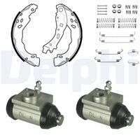 DELPHI KP1115 - Lado de montaje: Eje trasero<br>Ancho [mm]: 38<br>Sistema de frenos: Bosch<br>Artículo complementario / información complementaria 2: con palanca freno de mano<br>Diámetro interior de tambor de freno [mm]: 203<br>