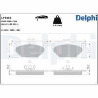 DELPHI LP1436 - Lado de montaje: Eje trasero<br>Número de PR: 1KS<br>Espesor [mm]: 17<br>Longitud [mm]: 87<br>Ancho [mm]: 53<br>Contacto avisador de desgaste: con contacto avisador de desgaste<br>Pastilla de freno: con borde biselado<br>Sistema de frenos: Lucas <br>Número de WVA: 23554<br>Número de WVA: 23823<br>