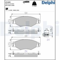 DELPHI LP1699 - Juego de pastilla, freno de estacionamiento de disco