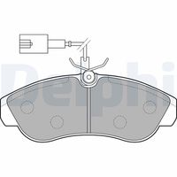 DELPHI LP1749 - Lado de montaje: Eje delantero<br>para el tipo de serie del modelo: 1.0 & 1.4 Tonne<br>Código FMSI: D1197-8317<br>Homologación: E9 90R-02A0841/1268<br>Número de WVA: 21797 23602<br>Sistema de frenos: TRW<br>Artículo complementario / información complementaria 2: Chapa antichirridos<br>Artículo complementario/Información complementaria: con accesorios<br>Material del forro de fricción: Low-Metallic<br>Contacto avisador de desgaste: con contacto avisador de desgaste<br>Ancho 1 [mm]: 145,1<br>Ancho 2 [mm]: 144,9<br>Altura 1 [mm]: 60,9<br>Altura 2 [mm]: 60,9<br>Espesor/grosor 1 [mm]: 19<br>Espesor/grosor 2 [mm]: 19<br>