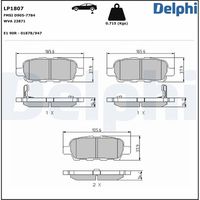 DELPHI LP1807 - Juego de pastilla, freno de estacionamiento de disco