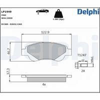 DELPHI LP1949 - Juego de pastilla, freno de estacionamiento de disco