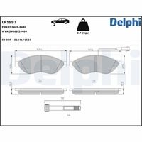 DELPHI LP1992 - Juego de pastillas de freno