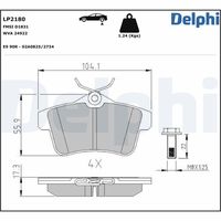 DELPHI LP2180 - Juego de pastillas de freno