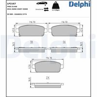 DELPHI LP2167 - Juego de pastillas de freno