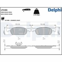 DELPHI LP2479 - Lado de montaje: Eje delantero<br>Espesor [mm]: 18<br>Longitud [mm]: 140,2<br>Contacto avisador de desgaste: excl. contacto de avisador de desgaste<br>Sistema de frenos: ATE<br>Ancho 1 [mm]: 40<br>Ancho 2 [mm]: 42<br>Número de WVA: 22448<br>Número de WVA: 25702<br>