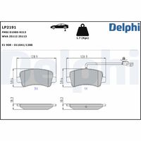 DELPHI LP2191 - Juego de pastillas de freno