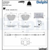 DELPHI LP2162 - Juego de pastillas de freno