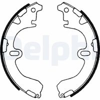 DELPHI LS1315 - Lado de montaje: Eje trasero<br>año construcción hasta: 08/1998<br>Sistema de frenos: Sumitomo<br>Diámetro del cilindro del pistón [mm]: 19,05<br>Artículo complementario/Información complementaria: con cilindro de freno de rueda<br>Artículo complementario/Información complementaria: con accesorios<br>Diámetro interior de tambor de freno [mm]: 200<br>Ancho [mm]: 31<br>Diámetro del pistón [mm]: 19,1<br>