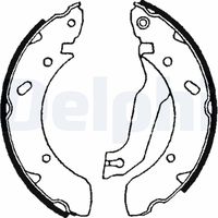 DELPHI LS1610 - Lado de montaje: Eje trasero<br>Diámetro del cilindro del pistón [mm]: 19,05<br>Artículo complementario/Información complementaria: con cilindro de freno de rueda<br>Artículo complementario/Información complementaria: con accesorios<br>Tipo de montaje: premontado<br>Sistema de frenos: MANDO<br>