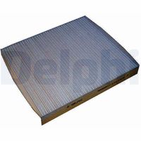 DELPHI TSP0325111 - Tipo de filtro: Filtro de carbón activado<br>Longitud [mm]: 252<br>Equipamiento de vehículo: para vehículos con climatizador<br>Equipamiento de vehículo: para vehículos sin aire acondicionado<br>Ancho [mm]: 224<br>Altura [mm]: 36<br>Peso [kg]: 0,330<br>