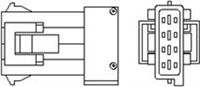 MAGNETI MARELLI OSM122 - Sistema de escape: después de catalizador<br>Peso [kg]: 0,14<br>Longitud de cable [mm]: 1220<br>Número de enchufes de contacto: 4<br>Color de carcasa: verde<br>Forma del enchufe: rectangular<br>Sonda lambda: Sonda de diagnosis<br>peso neto [kg]: 0,116<br>