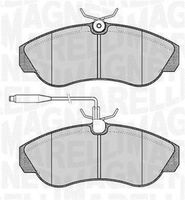 MAGNETI MARELLI PF0184 - año construcción desde: 01/2000<br>año construcción hasta: 08/2001<br>Lado de montaje: Eje delantero<br>Sistema de frenos: TRW<br>Número de WVA: 21797<br>Longitud 1 [mm]: 145,1<br>Altura 1 [mm]: 61<br>Espesor/grosor 1 [mm]: 19,5<br>Contacto avisador de desgaste: con sensor de desgaste incorporado<br>Número de indicadores de desgaste [por eje]: 1<br>Longitud contacto de aviso [mm]: 300<br>