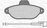 MAGNETI MARELLI PF0217 - Lado de montaje: Eje delantero<br>Sistema de frenos: TRW<br>Número de WVA: 20833<br>Longitud 1 [mm]: 104<br>Altura 1 [mm]: 66,4<br>Espesor/grosor 1 [mm]: 17<br>Contacto avisador de desgaste: con contacto de aviso de desgaste incorporado<br>Número de indicadores de desgaste [por eje]: 2<br>