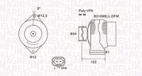 MAGNETI MARELLI MQA1994 - Código de motor: Z 19 DTL<br>Tensión [V]: 12<br>Corriente de carga alternador [A]: 130<br>Poleas: con polea<br>poleas - Ø [mm]: 62<br>