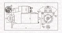 MAGNETI MARELLI MQS373 - Potencia nominal [kW]: 1,4<br>Tensión [V]: 12<br>Diámetro de brida [mm]: 66<br>Número de dientes: 10<br>Número de dientes: 13<br>Sentido de giro: Sentido de giro a la derecha (horario)<br>Pinza: M8<br>Pinza: Pin "50" M5<br>ID del modelo de conector: 0273<br>Cantidad de agujeros de fijación: 3<br>Cant. taladros roscados: 3<br>peso neto [kg]: 2,8<br>