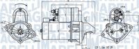 MAGNETI MARELLI MQS519 - Potencia nominal [kW]: 1,2<br>Tensión [V]: 12<br>Diámetro de brida [mm]: 68<br>Número de dientes: 9<br>Sentido de giro: Sentido de giro a la derecha (horario)<br>Pinza: M8<br>Pinza: Pin "50" M5<br>ID del modelo de conector: 0274<br>Cantidad de agujeros de fijación: 2<br>peso neto [kg]: 2,67<br>