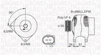 MAGNETI MARELLI MQA1394 - año construcción desde: 05/2001<br>año construcción hasta: 06/2001<br>Código de motor: AZJ<br>Código de motor: AZH<br>Modelo de alternador: para alternador trifásico<br>Tensión [V]: 12<br>Corriente de carga alternador [A]: 90<br>Poleas: con polea para correa poli V<br>