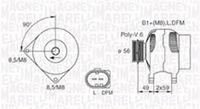 MAGNETI MARELLI MQA1378 - Código de motor: AZJ<br>Código de motor: AZH<br>Tensión [V]: 14<br>Corriente de carga alternador [A]: 45<br>Poleas: con polea<br>poleas - Ø [mm]: 86<br>