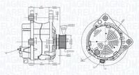 MAGNETI MARELLI MQA38370 - Código de motor: AEK<br>Código de motor: AFT<br>Código de motor: AKS<br>Cantidad de agujeros de fijación: 3<br>Conexión / terminal/borne: con conexión para cuentarrevoluciones<br>Tensión [V]: 12<br>Corriente de carga alternador [A]: 70<br>Poleas: con polea para correa poli V<br>poleas - Ø [mm]: 49<br>Pinza: M8<br>ID del modelo de conector: CPA0084<br>