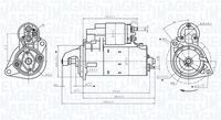 MAGNETI MARELLI MQS372 - Potencia nominal [kW]: 1,1<br>Tensión [V]: 12<br>Diámetro de brida [mm]: 82,6<br>Número de dientes: 9<br>Sentido de giro: Sentido de giro a la derecha (horario)<br>Pinza: M8<br>Pinza: Pin "50" M6<br>Cantidad de agujeros de fijación: 2<br>Cant. taladros roscados: 1<br>peso neto [kg]: 3,2<br>