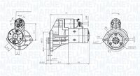 MAGNETI MARELLI MQS1159 - Potencia nominal [kW]: 2,2<br>Tensión [V]: 12<br>Diámetro de brida [mm]: 95<br>Número de dientes: 9<br>Sentido de giro: Sentido de giro a la derecha (horario)<br>Pinza: M8<br>ID del modelo de conector: Plug<br>Cantidad de agujeros de fijación: 2<br>peso neto [kg]: 5,95<br>