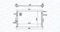 MAGNETI MARELLI BM1577 - Longitud de red [mm]: 670<br>Ancho de red [mm]: 449<br>Profundidad de red [mm]: 26<br>Material aletas refrigeradoras: Aluminio<br>Material depósitos de agua (radiador): Plástico<br>Tipo radiador: Aletas refrigeración soldadas<br>