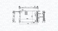 MAGNETI MARELLI BM1598 - Longitud de red [mm]: 643<br>Ancho de red [mm]: 438<br>Profundidad de red [mm]: 40<br>Material aletas refrigeradoras: Aluminio<br>Material depósitos de agua (radiador): Plástico<br>Tipo radiador: Aletas refrigeración soldadas<br>