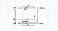 MAGNETI MARELLI BM1934 - año construcción hasta: 05/2008<br>Código de motor: KFW (TU3JP)<br>Clase de caja de cambios: Caja de cambios manual, 5 marchas<br>Ancho de red [mm]: 342<br>Longitud de red [mm]: 560<br>Profundidad de red [mm]: 32<br>Tipo radiador: Aletas refrigeración unidas mecánicamente<br>