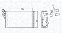 MAGNETI MARELLI BR409 - Artículo complementario / información complementaria 2: sin conducto<br>Vehículo con dirección a la izquierda / derecha: para vehic. dirección izquierda<br>Longitud de red [mm]: 235<br>Ancho de red [mm]: 155<br>Profundidad de red [mm]: 42<br>Material depósitos de agua (radiador): Plástico<br>Material aletas refrigeradoras: Aluminio<br>Tipo radiador: Aletas refrigeración unidas mecánicamente<br>para OE N°: 893819030A<br>