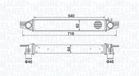 KAMOKA 7750043 - Diámetro de entrada 1 [mm]: 45<br>Diámetro de salida 1 [mm]: 45<br>Calidad: ALTERNATIVO<br>Restricción de fabricante: BEHR<br>Material: Aluminio<br>Material: Plástico<br>Longitud de red [mm]: 540<br>Ancho de red [mm]: 85<br>Profundidad de red [mm]: 65<br>