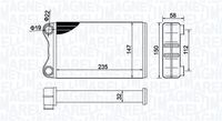 MAGNETI MARELLI BR424 - Longitud de red [mm]: 234<br>Ancho de red [mm]: 214<br>Profundidad de red [mm]: 42<br>