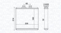 MAGNETI MARELLI BR510 - Diámetro de entrada 1 [mm]: 18,3<br>Diámetro de salida 1 [mm]: 18,3<br>Calidad: Premium<br>Restricción de fabricante: BEHR<br>Material: Aluminio<br>Artículo complementario / información complementaria 2: sin tubo de conexión<br>Tipo radiador: Aletas refrigeración soldadas<br>Longitud de red [mm]: 205<br>Ancho de red [mm]: 180<br>Profundidad de red [mm]: 32<br>