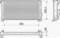 MAGNETI MARELLI BM012 - Material aletas refrigeradoras: Aluminio<br>Material depósitos de agua (radiador): Plástico<br>Longitud de red [mm]: 580<br>Ancho de red [mm]: 322<br>Profundidad de red [mm]: 34<br>para OE N°: 51700805<br>Tipo radiador: Aletas refrigeración unidas mecánicamente<br>