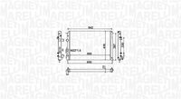 MAGNETI MARELLI BM1591 - Longitud de red [mm]: 430<br>Ancho de red [mm]: 378<br>Profundidad de red [mm]: 24<br>Material aletas refrigeradoras: Aluminio<br>Material depósitos de agua (radiador): Plástico<br>Tipo radiador: Aletas refrigeración unidas mecánicamente<br>