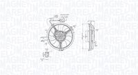 MAGNETI MARELLI MTC881AX - Tensión [V]: 12<br>Potencia nominal [W]: 300<br>Diámetro 1 [mm]: 280<br>Número paletas de ventilador: 7<br>Calefacción / Refrigeración: Ventilador simple<br>Número de enchufes de contacto: 2<br>para OE N°: 4B0959455<br>